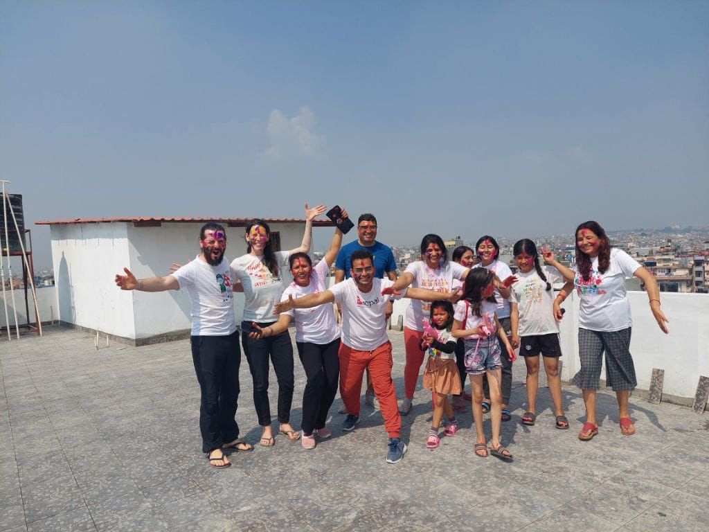 Holi celebration nepal