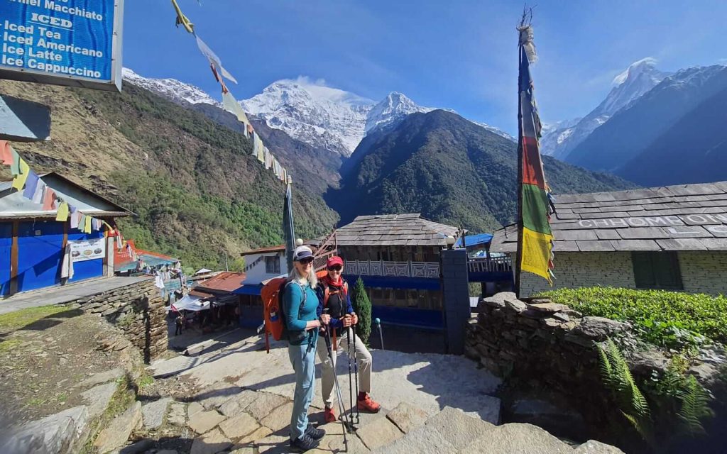 Trekkers in Chhomrong