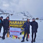4 trekkers in Annapurna Base Camp