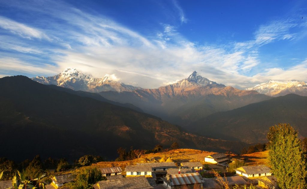 View of the Mountains in the spring season