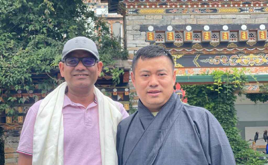 Greeted in Bhutanese way at the first time visit in Bhutan